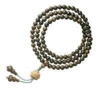 VERDANVERSE Bracelet en Bois de Santal 108 Perles 6mm Naturel Unisexe Chapelet Bouddhiste Collier de Perles pour Homme Yoga Contemplation Cérémonie Lotus Multi-tour