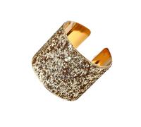 VERDANVERSE Bracelet Manchette à Paillettes Ouvert en Alliage Doré, Bijou Femme pour Soirée et Fête, Large Jonc Scintillant, Style et Élégant