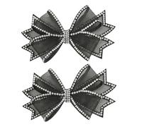 VERDANVERSE Breloques Nœud En Cristaux Pour Chaussures Femme, Petit Ornement Décoratif, Bijoux Diy, Accessoire Amovible Noir, Décoration Élégante Pour Mariages Et Fêtes, Lot De 2 Pièces