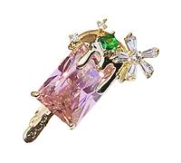 VERDANVERSE Broche à Épingle En Cuivre Délicate Épingles à Vêtements Décoration Féminine Jours Formels Et Loisirs Style Cristal Neige Taille Petite