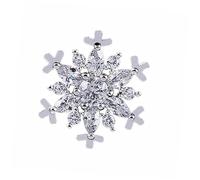 VERDANVERSE Broche de Flocon de Neige en Zircon Micro-incrusté Blanc Platine, Broche pour Femme, Accessoire de Col de Chemise Élégant, Décoration de Vêtements pour Usage Quotidien