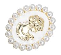 VERDANVERSE Broche Vintage Baroque Grosse Taille à Perles Imitation Broche Décorative Féminine pour Vêtements Accessoire Élégant pour Mariage Fête et Tenue Quotidienne