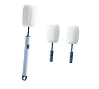 VERDANVERSE Brosse à Bouteille Détachable 3 Pièces Tête Éponge Remplaçable, Manche Long Bleu, Brosse à Tasse Pratique pour Nettoyage des Bouteilles et Tasses à Domicile