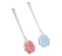VERDANVERSE Brosse De Bain à Long Manche Lot De 2 Pcs En Silicone Doux Perles De Massage Manche Ergonomique Et Flexible Brosse De Bain Dos Nettoyage Corporel Pour Hommes Et Femmes