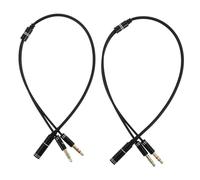 VERDANVERSE Câble Audio 3,5 Mm 2pcs Rallonge Microphone et Casque en Alliage D'aluminium et Cuivre 30 Cm Perte Signal Transmission Audio Améliorée pour Voyages