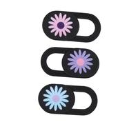 VERDANVERSE Cache-Webcam Portable Noir Coulissant Motif Chrysanthème en Abs Protège Votre Vie Numérique 3 Pièces Léger en Toute Couleur Aléatoire pour Ordinateur Portable et Bureau