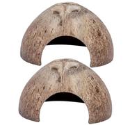 VERDANVERSE Cachette De Reptiles Décorative en Résine, Grotte Solide pour Terrarium, Lot De 2 Petite Grotte sans/perçée, Abri pour Lézards, Tortues, Araignées Et Petits Reptiles, Terrarium Domestique