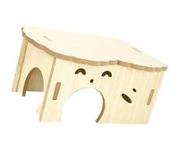 VERDANVERSE Cachette pour Hamster en Bois Naturel Multifonctionnelle Petite Taille, Abri pour Cobayes et Rongeurs, Maison de Repos Quatre Saisons, Adaptée aux Cages et Enclos, Accessoires