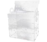 VERDANVERSE Cage à Hamster Petite Villa Transparente en Acrylique 30×20×30 Cm Double Étage pour Chinchillas et Petits Animaux, Maison pour Animaux de Compagnie Facile à Nettoyer Ouvertures