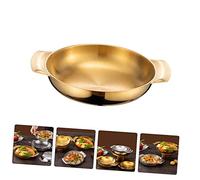 VERDANVERSE Casserole Coréenne Acier Inoxydable avec Doubles Poignées Antidérapantes et Résistance Chaleur Poêle Polyvalente pour Cuisine Maison et Restaurant