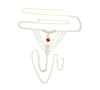 VERDANVERSE Chaîne De Corps En Cristal Rouge, Accessoire Femme, Alliage Solide, Sous-vêtements En Cristal, Pour Soirées Dansantes Et Occasions Romantiques