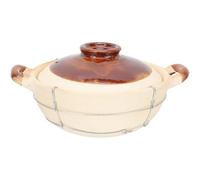 VERDANVERSE Cocotte en Terre Cuite Chinoise 05L Manche Simple Casserole pour Cuisson Riz Braisé Résistante Haute Température Ustensile la Cuisine Maison Cuisson Gaz Couleur Blanche
