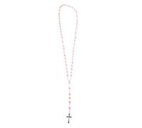 VERDANVERSE Collier Chapelet Vintage Perles Roses Avec Pendentif Croix Bijou Élégant Pour Femmes Accessoire De Mode Unique Pour Prières Et Occasions Spéciales