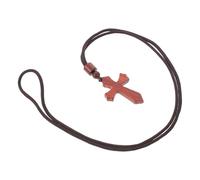 VERDANVERSE Collier Crucifix en Bois de Sang Naturel, Pendentif Croix Rustique Marron, Bijou Religieux Chrétien Unisexe, Accessoire Spirituel pour Cérémonie et Usage Quotidien