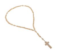VERDANVERSE Collier De Chapelet Naturel Avec Pendentif Croix Bijou Religieux Élégant Pour Femmes Et Hommes Pour Prier Et Offrir