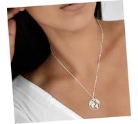 VERDANVERSE Collier Pendentif Carte Monde Voyage Créatif à Lusure Anniversaire pour Voyageurs