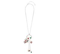 VERDANVERSE Collier Pendentif de Noël en Alliage Chapeau de Père Noël et Cloche Accessoire de Cou Festif pour Femme Décoration Élégante Bijou pour Rassemblements