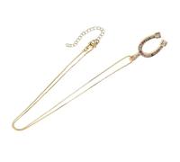 VERDANVERSE Collier Pendentif Fer à Cheval pour Femme Plaqué Or Micro Zirconium Bijou Léger Mode Soirée Présent Élégant