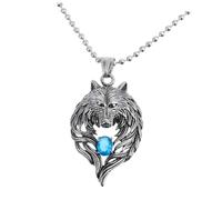 VERDANVERSE Collier Pendentif Loup En Acier Inoxydable Pour Homme, Ornement Décoratif, Style Rock Européen, Bijou Résistant à L’usure, Usage Quotidien Et Fêtes, Taille Standard