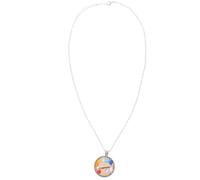 VERDANVERSE Collier Pendentif Palette de Peinture en Métal Argenté Long Collier Artistique pour Professeurs d'Art et Peintres Accessoires Bijoux Créatifs pour Femmes Présent Original