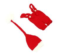 VERDANVERSE Combinaison pour Photographie de -Né en Laine Douce Hypoallergénique Rouge 0-1 Mois Bonnet de Noël Accessoires pour Séance Photo Bébé