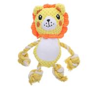 VERDANVERSE Corde Résistant pour Chien Bouledogue Français Balle en Peluche Orange et Jaune, Couineur Interactif pour Mastication, Entretien Dentaire et Jeu en Extérieur