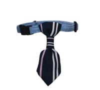 VERDANVERSE Cravate Décorative Lors de Promenades en Extérieur pour Chat et Chien ou Fêtes de Noël en Coton à Rayures Bleues Clochette, Accessoire Joyeux pour Animaux de Compagnie