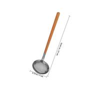 VERDANVERSE Cuillère à Soupe en Acier Inoxydable 304 avec Manche Bois Clair Louche à Sauces Multifonction Cuisine et Restauration Ustensile de Service Pratique pour Soupe et Sauces