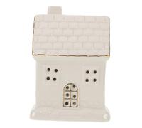 VERDANVERSE Décoration de Noël Maison Céramique avec Lumières LED Figurine Lumineuse de Style Ferme Centre de Table Festif pour Intérieur Ornement Collectible pour Village Hiver