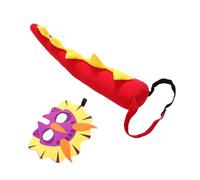 VERDANVERSE Déguisement Dinosaure Garçon Fille Set avec Queue Triceratops et Masque Costume Confortable pour Fêtes Anniversaire Jeux de Rôle et Cosplay Créatif