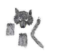 VERDANVERSE Déguisement Loup Cosplay Masque Queue Costume Animal pour Fête Performance Scénique