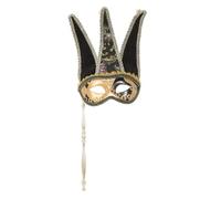 VERDANVERSE Demi-Masque Pour Femme Masque De Clown Accessoire De Fête Accessoire De Cosplay Masque D'Halloween Masque De Fête D'Halloween Plastique Noir