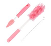 VERDANVERSE Ensemble De Brosses à Bouteilles Pour Bébé Brosse à Bouteille à Long Manche Rotative Cerise Rouge Nettoyage Accessoires En Silicone Pour Biberons Col Étroit Et Tasses