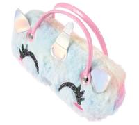 VERDANVERSE Étui Lunettes Portable Peluche Licorne Colorée Boîtier Souple et Résistant pour Lunettes de Soleil Pochette avec Poignée pour Filles et Garçon Fille