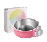 VERDANVERSE Gamelle Suspendue Acier Inoxydable pour Chien et Petit Animal Bol Nourriture et Eau Résistant Rouille Facile à Fixer sur Cage Bol Amovible pour Nettoyage Simplifié Rose