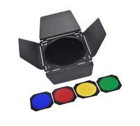 VERDANVERSE Kit de 1 Déflecteur à Quatre Feuilles 18 Cm Nid d'abeille et 4 Filtres Colorés pour Lampe Photographie, Accessoires pour Lampe Flash Professionnel, Barrière Lumineuse Réglable