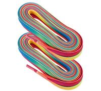 VERDANVERSE Lacets de Hockey Cirés pour Patins à Glace, Paire 243 Cm | Polyester, Finition Arc-en-ciel, Section Plate 96 Pouces, Adaptés aux Speed-skates et Patins