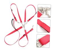 VERDANVERSE Laisse Triple pour Chien Réglable en Nylon Rouge, Laisse De Dressage Robuste, Système De Fixation Rapide, Adaptée à L'éducation Canine Et Promenades Plusieurs Chiens