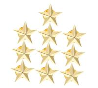 VERDANVERSE Lot de 10 Badges Étoiles en Alliage Doré Cinq Branches, Épinglettes Élégantes pour Vêtements et Paquet, Accessoires pour Fêtes, Anniversaires et Déguisements