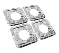 VERDANVERSE Lot de 10 Protège Brûleurs Gazinière en Aluminium Argenté, Surface Résistante à L'huile Taches, Facile à Nettoyer, Forme Carrée Cuisine Propre