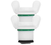 VERDANVERSE Lot de 2 Bouchons de Bouillotte Anti-fuite en Plastique Blanc, Bouchons D’étanchéité 4/4 Pouces Double Joint, Accessoires pour Bouillottes Portables, Usage Domestique et Camping,