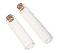 VERDANVERSE Lot de 2 Flacons Souvenirs en Verre avec Bouchons en Bois, Grand et Petit Format, Boîte à Souvenirs pour Poils d'animaux, Urne Commémorative pour Chats et Chiens,