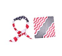 VERDANVERSE Lot De 2 Foulards Carrés Pour Le Jour De L'indépendance Motif Drapeau Américain Doux Réutilisables Faciles À Pour Les Occasions Spéciales