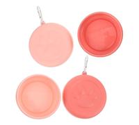 VERDANVERSE Lot de 2 Gamelles Portables pour Chien S 12x11 Cm en Plastique Solide Bicolore Rose Clair, Bol d'eau et Nourriture Multifonction pour Chiots, pour Randonnée et Voyages en