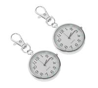 VERDANVERSE Lot De 2 Montres À Clip Montre Numérique À Cadran Ouvert avec Clé Horloge D'Infirmière Clip Porte-Clés Boucle De Clé en Acier