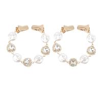 VERDANVERSE Lot de 2 Pinces à Broche Baroques en Perles Dorées Clips pour Châles et Cardigans Accessoires Légers et Décoratifs pour Pulls et Robes Usage Quotidien et Cérémonie