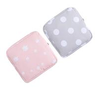 VERDANVERSE Lot de 2 Pochettes à Couches Zippées en Coton Grosse Capacité pour Femmes et Filles, Rangement Serviettes Hygiéniques et Bijoux en Extérieur ou Bureau