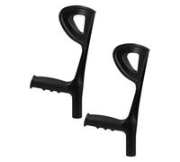 VERDANVERSE Lot de 2 Poignées Coudées de Canne 22 Mm en Plastique Noir, Accessoire Ergonomique de Remplacement pour Canne de Marche, Soutien du Bras pour Mobilité Quotidienne des