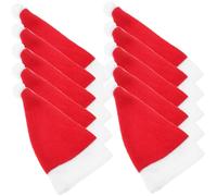 VERDANVERSE Lot de 24 Mini Chapeaux de Père Noël en Peluche Rouge, Housses Classiques pour Bouteilles de Vin et Couverts, Décoration Festive pour Fêtes Cuisine