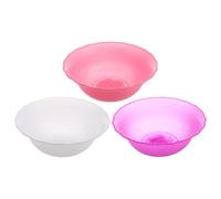 VERDANVERSE Lot de 3 Bassines Rondes en Plastique Pastel pour Lavage du Visage Lavabos Multi-Usages Petite Bassine Soins Spa Couleurs Rose Violet Blanc pour Maison et Institut de Beauté